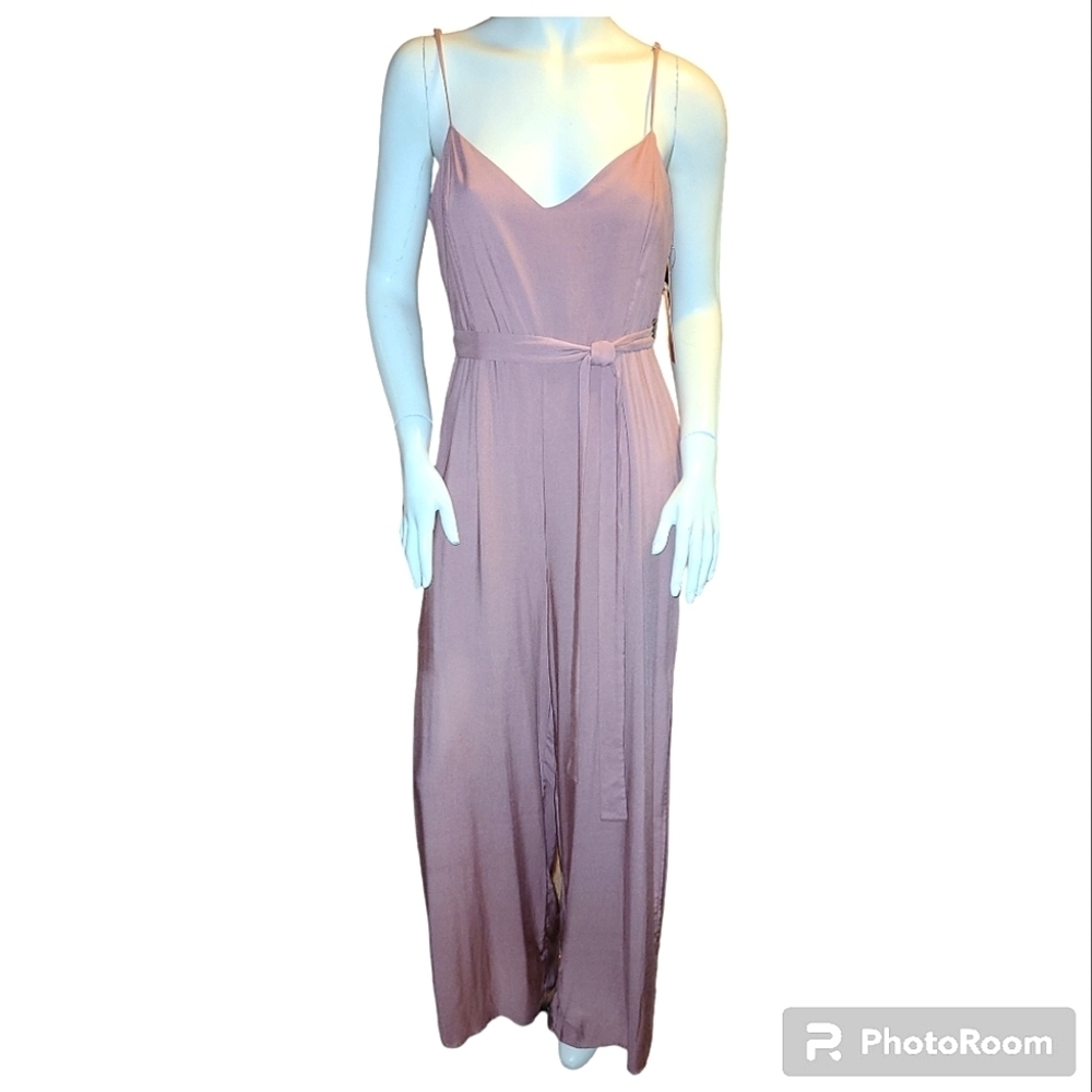 NWT* Lulus* Spaghetti Strap* Side Slit Leg* Jumpsuit* Mauve* Sz L